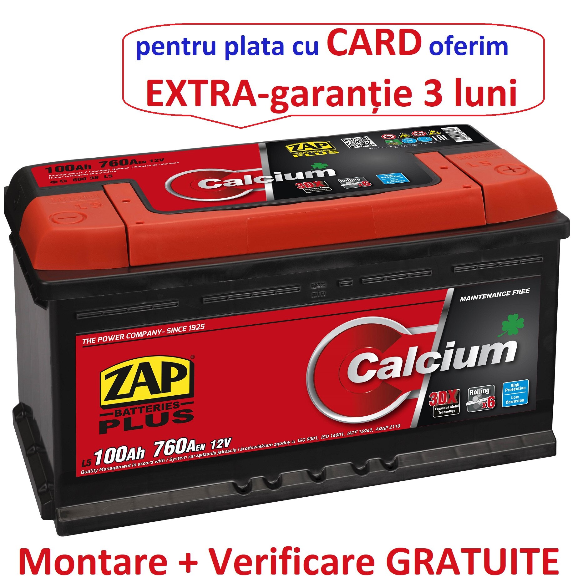 Baterie auto 100 amperi altex