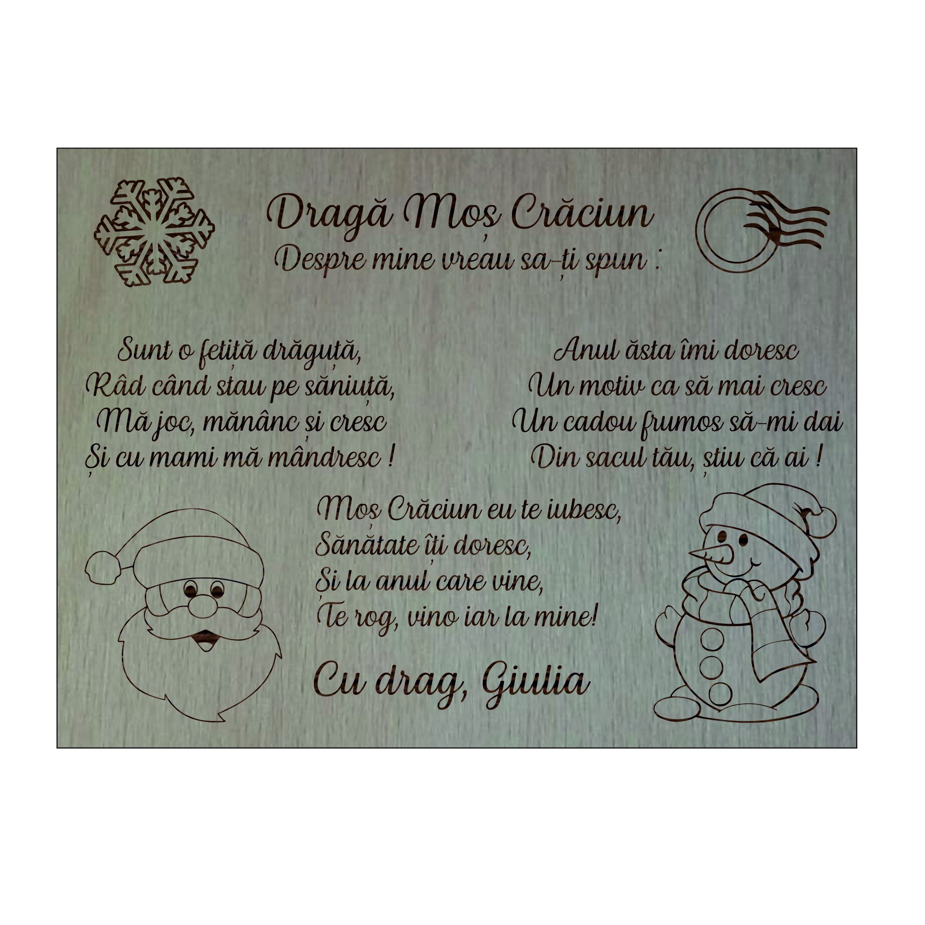 Carrefour scrisoare catre mos craciun