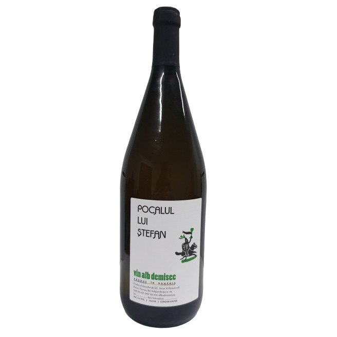 Sticla vin alb cu capul lui decebal la carrefour