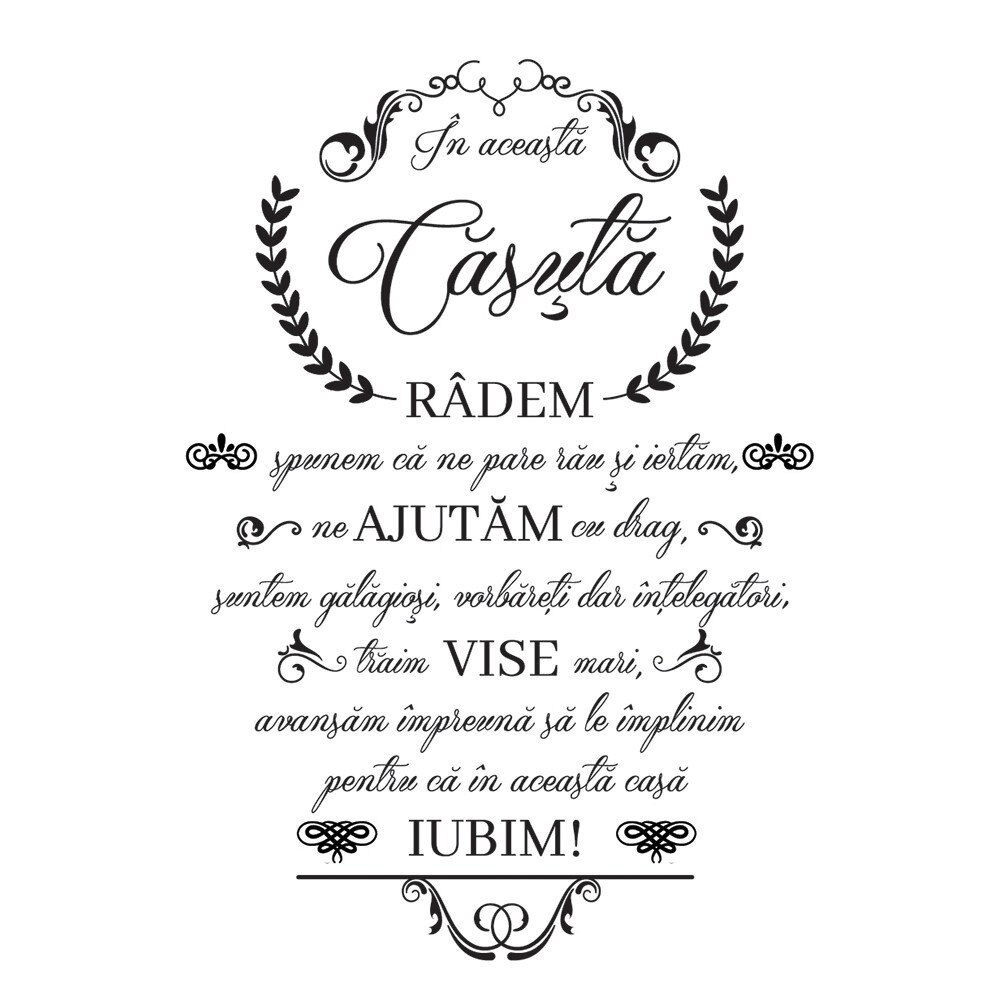 Sticker decorativ in aceasta casa dedeman