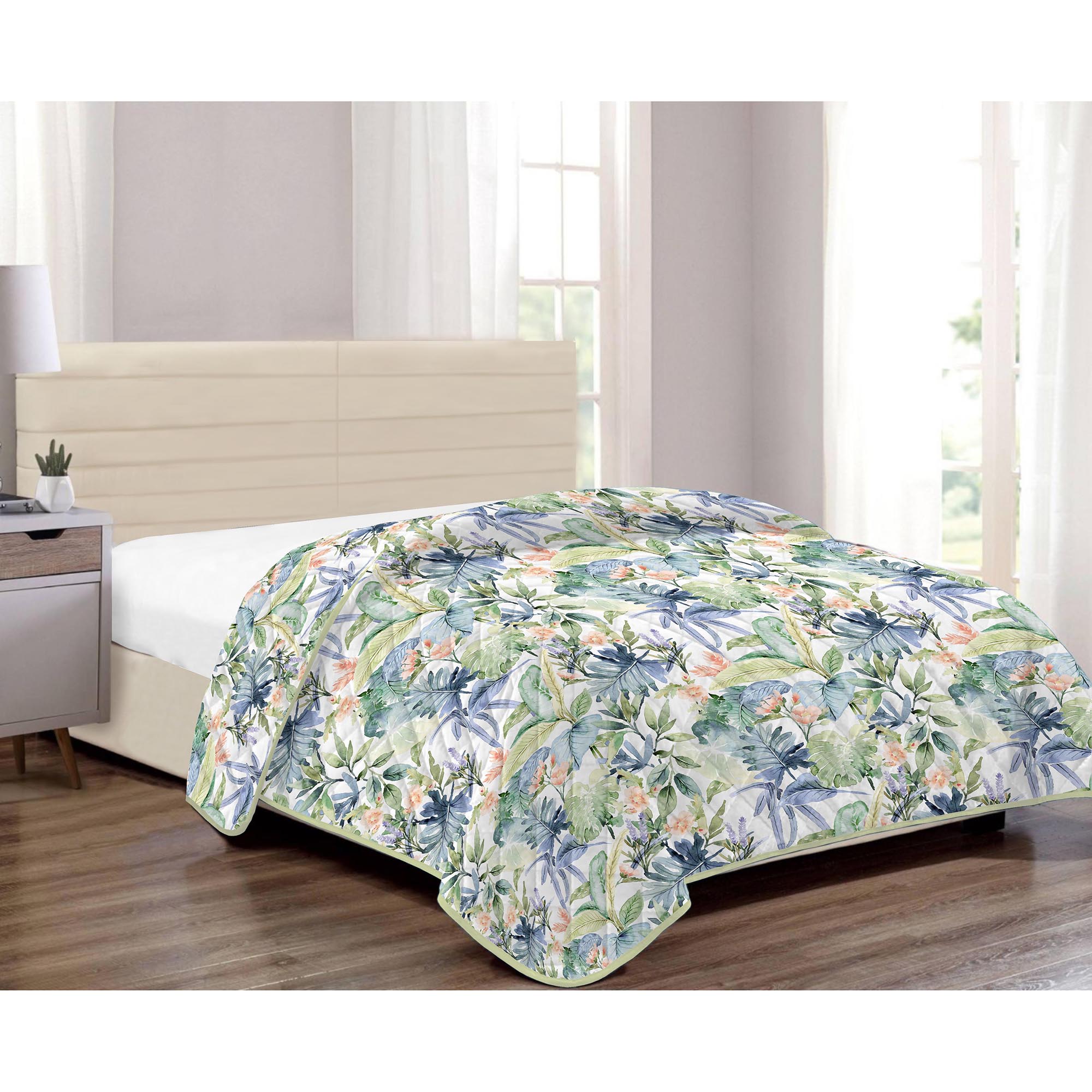 Cuvertura patchwork  verde albastru