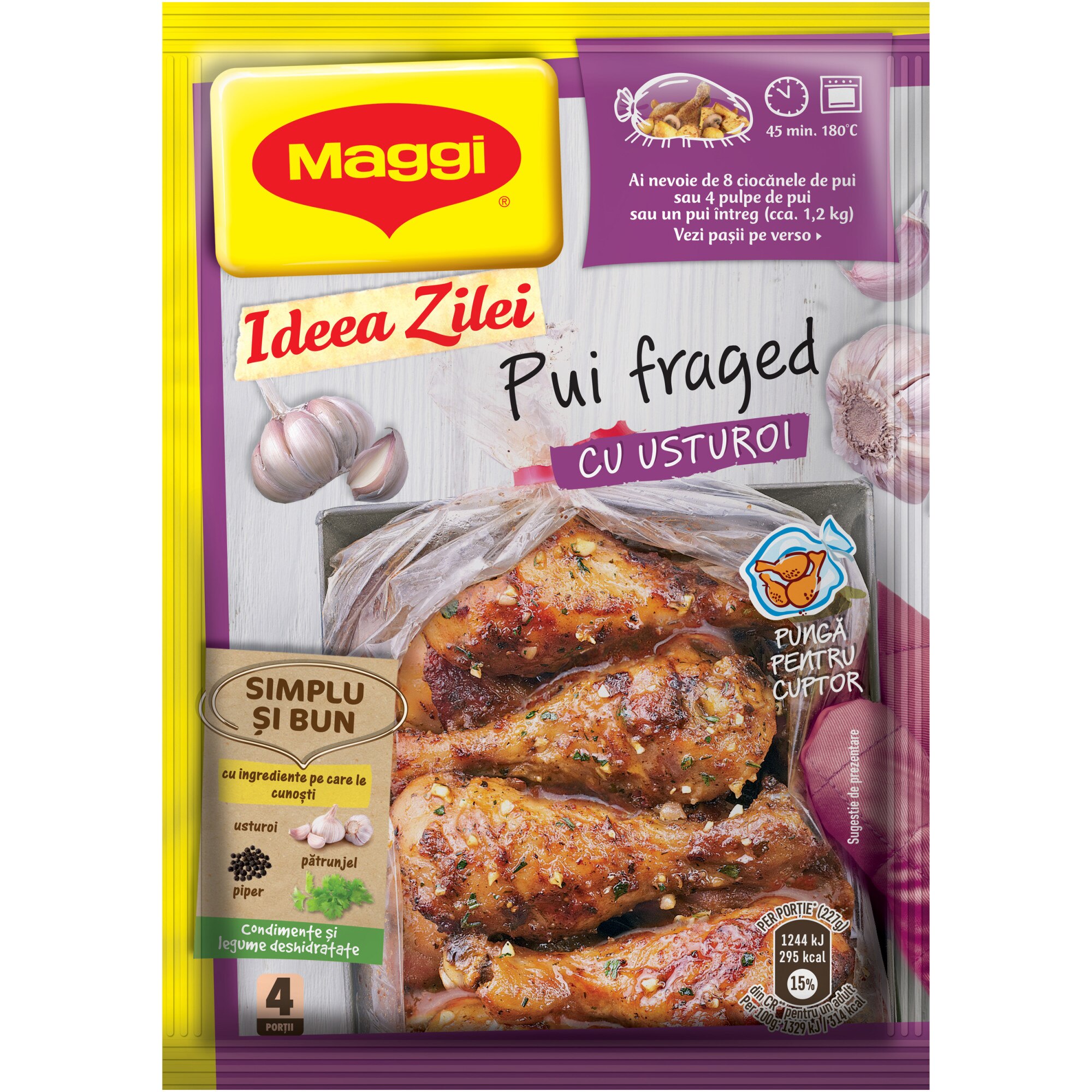 Kaufland pui condimentat cu usturoi