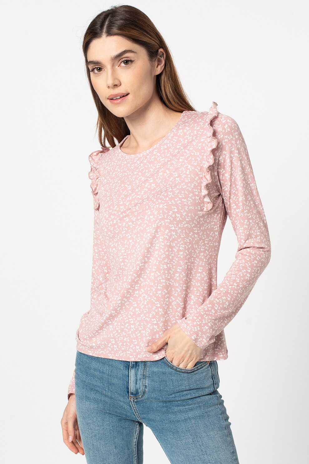 Andreea balaban bluza zara verde jacuard