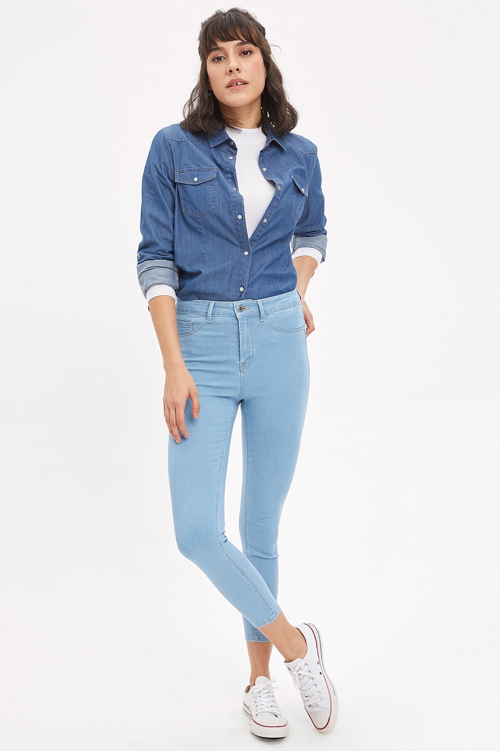 Blugi cu talie inalta zara
