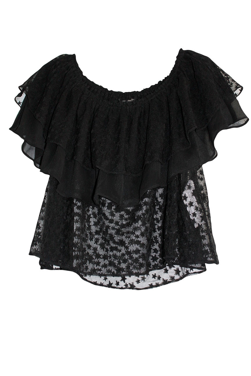 bluza lana pe gat neagra zara
