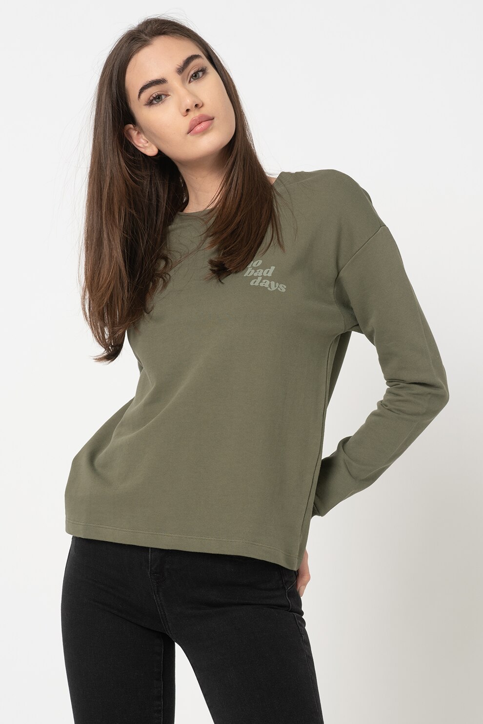 bluza pe gat verde fluorescent zara