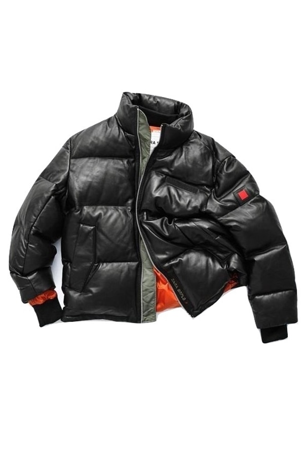 Geaca de piele alba zara