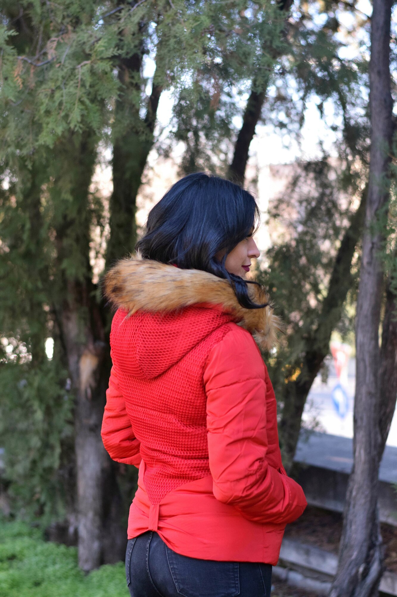 Geaca zara basic femei rosie