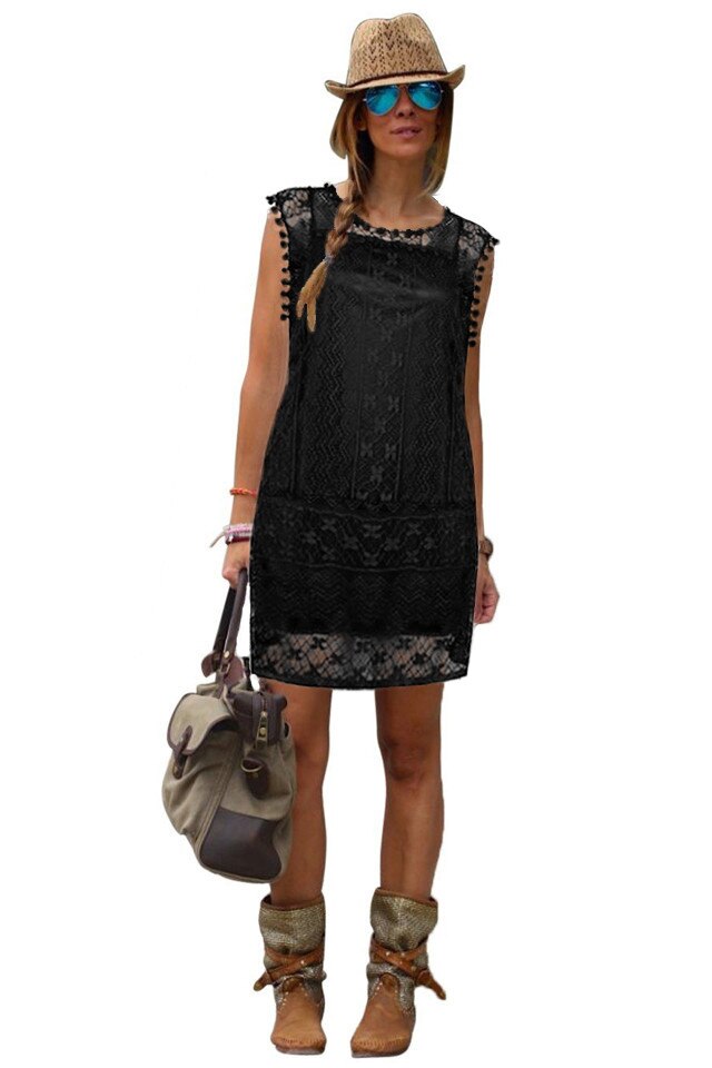 rochie neagra cu ciucuri zara scurta