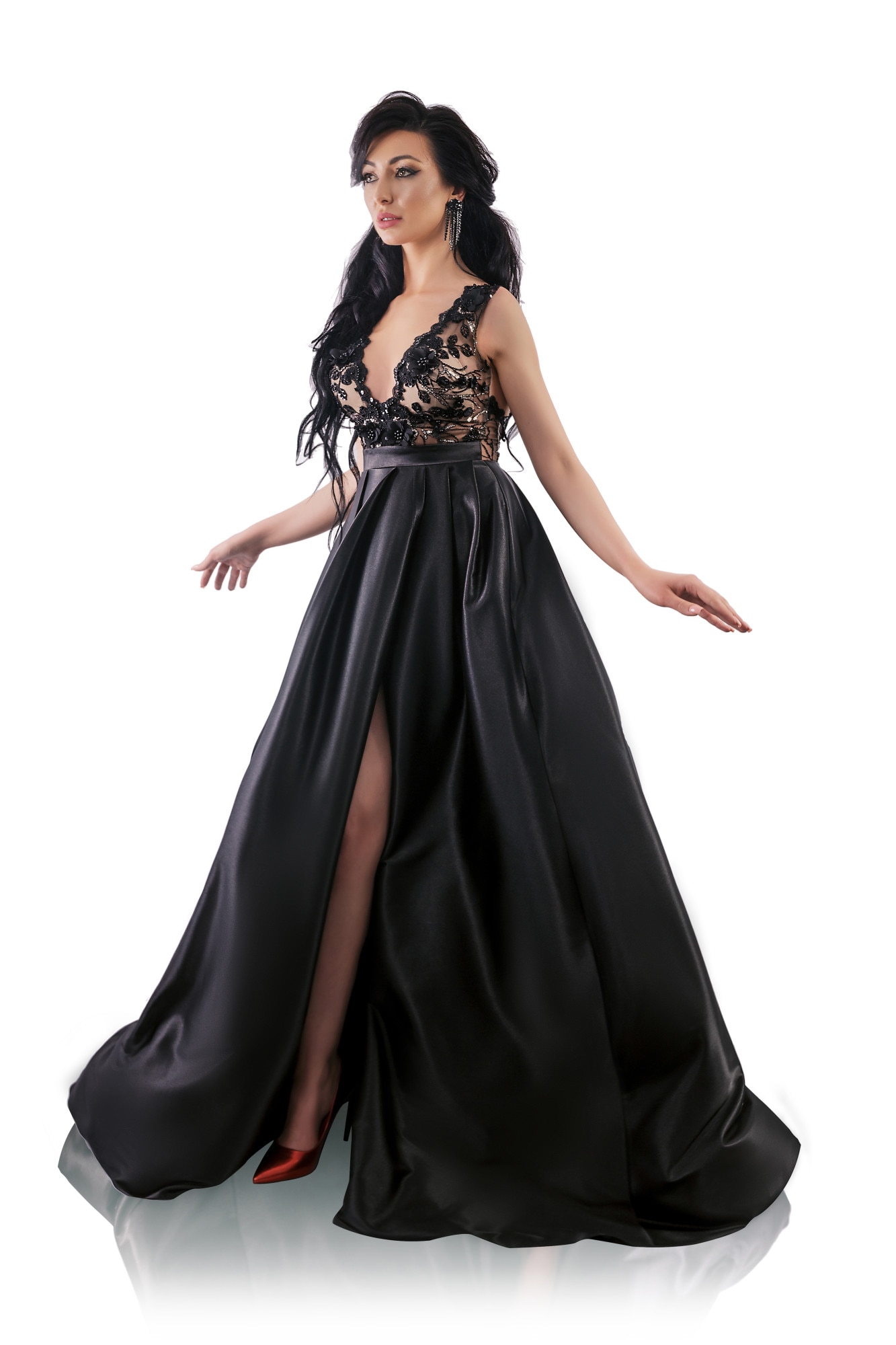 rochie roz cu paiete zara